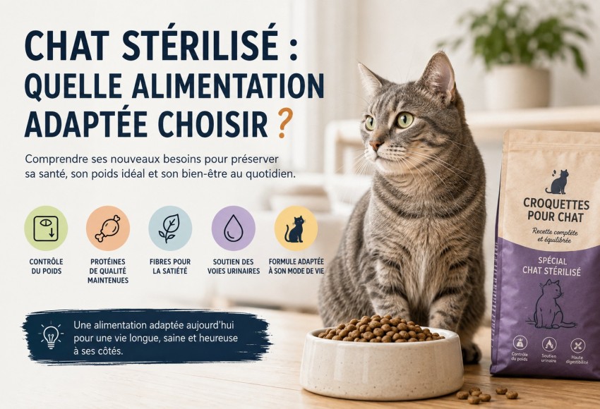 Chat stérilisé : quelle alimentation adaptée choisir ?